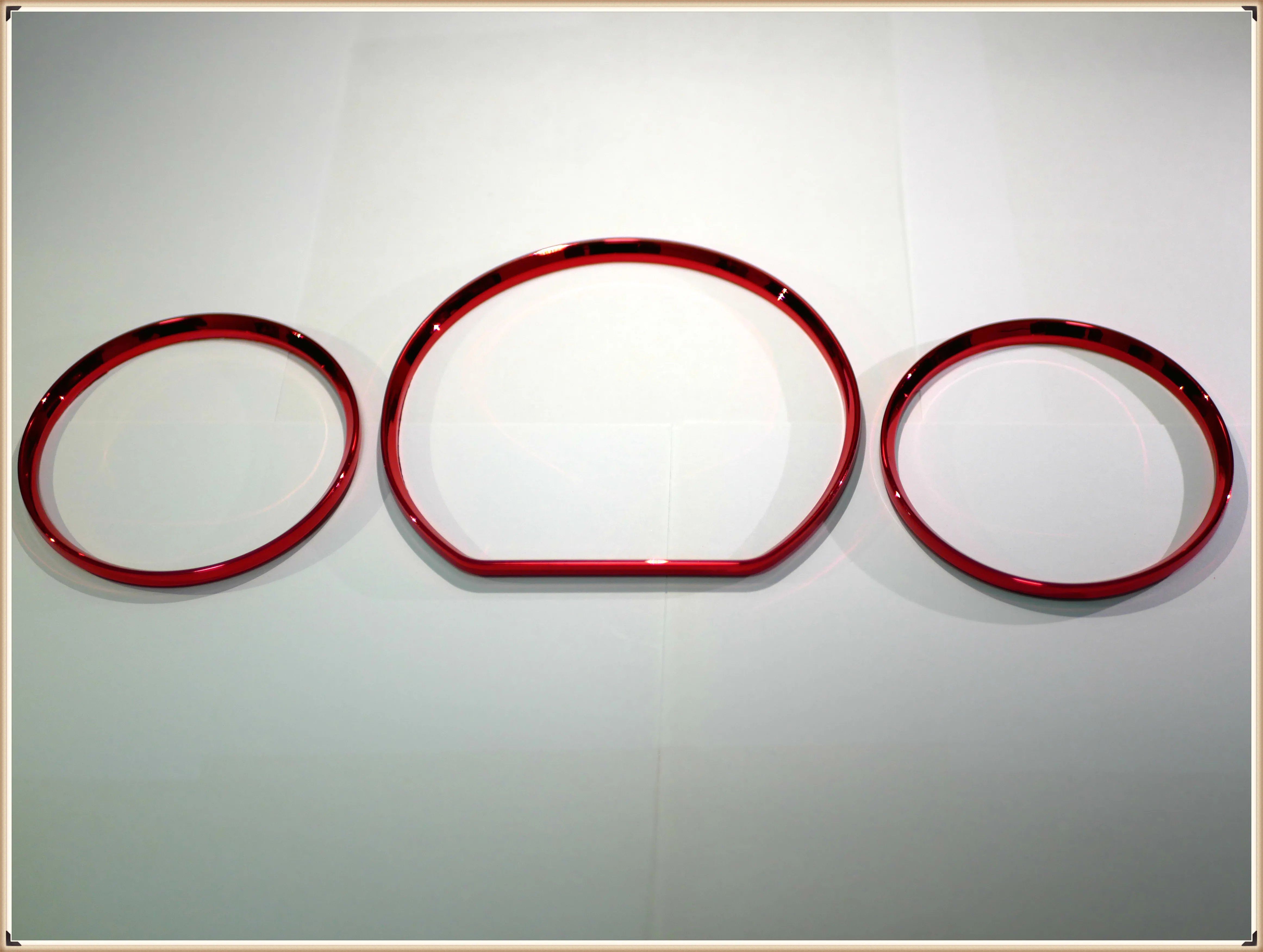 

RED Speedometer Gauge Dial Rings Bezel Trim Chrome Tacho Rings for Mercedes Benz W210 00-02 / W202 00-02