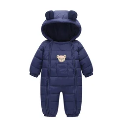 Combinaison de neige pour nouveau né fille et garçon, manteau de printemps, vêtements chauds d'extérieur, salopette d'hiver pour enfants, Parka à capuche 