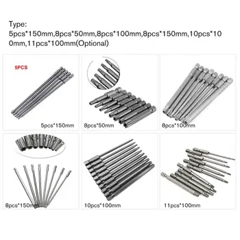 

5-11PCS Hollow Screwdriver Bit Set 50mm/100mm/150mm Long Alloy Steel Torx Magnetic Screwdriver Bit Driver Tools Kit