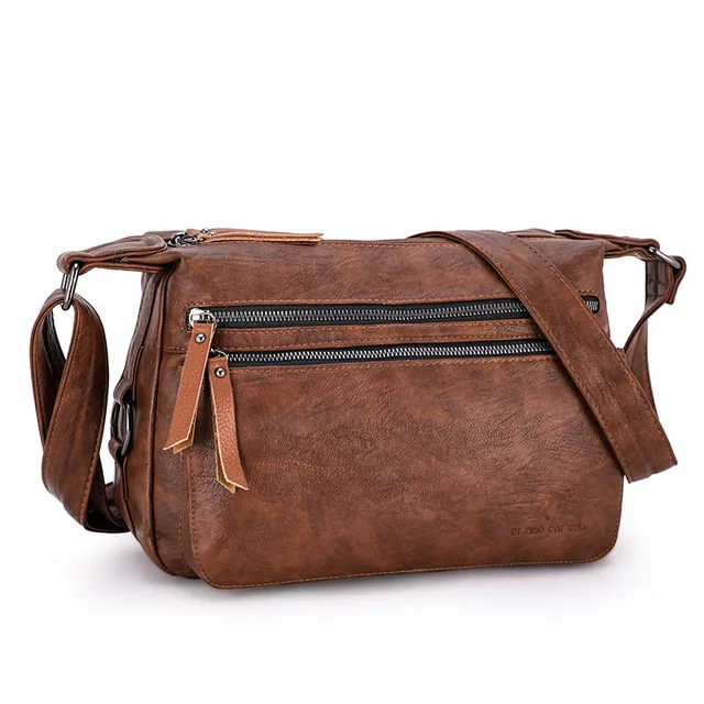 Зимняя стильная коричневая сумка, кожаные роскошные сумки, женские сумки, дизайнерские женские сумки через плечо, сумки для мам, женские сумки - Цвет: brown