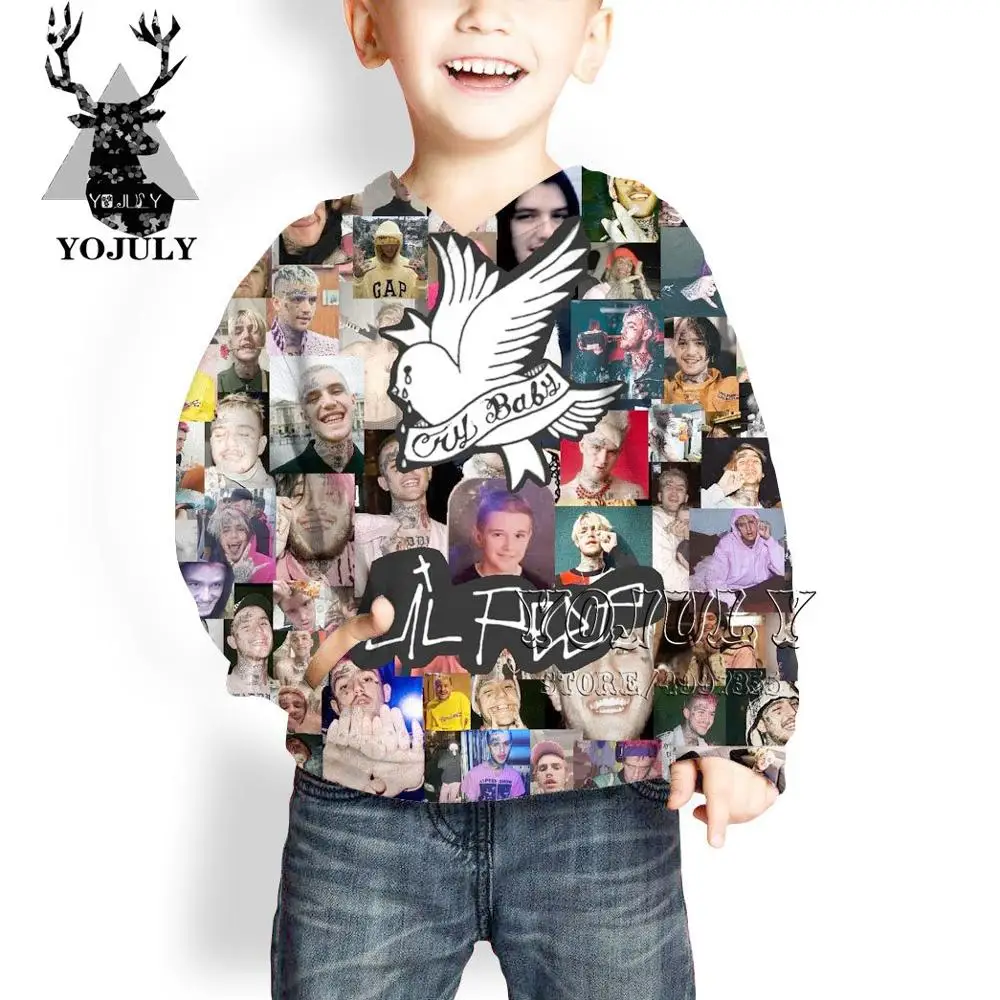 YOJULY Lil peep harajuku 3D Drucken Повседневный модный Уличная пуловер для маленьких мальчиков и девочек подростков hiip hop Детская толстовка C92
