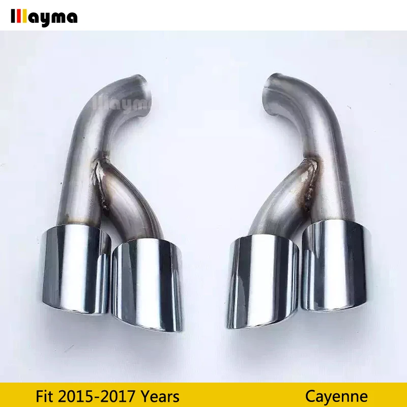 Electroplate Tail Exhaust Tips Muffler Pipe For Porsche Cayenne 2015 2016 2017 year Stainless steel mufflers | Автомобили и