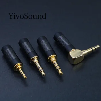 

Gold Plated 2.5mm / 3.5mm / 4.4mm 3 4 Pole Stereo Jack HiFi Balanced Earphone DIY Audio cable aux Copper Plug Solder Connector