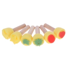 6 шт./компл. губка Краски пены кисти деревянная ручка DIY Краски ing граффити детские игрушки