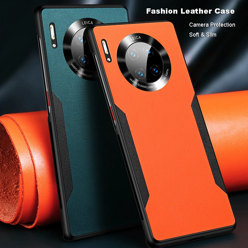 Оригинальный контрастный чехол из искусственной кожи для Huawei Mate 30 P30 P40 Pro Plus Nova 6 4G