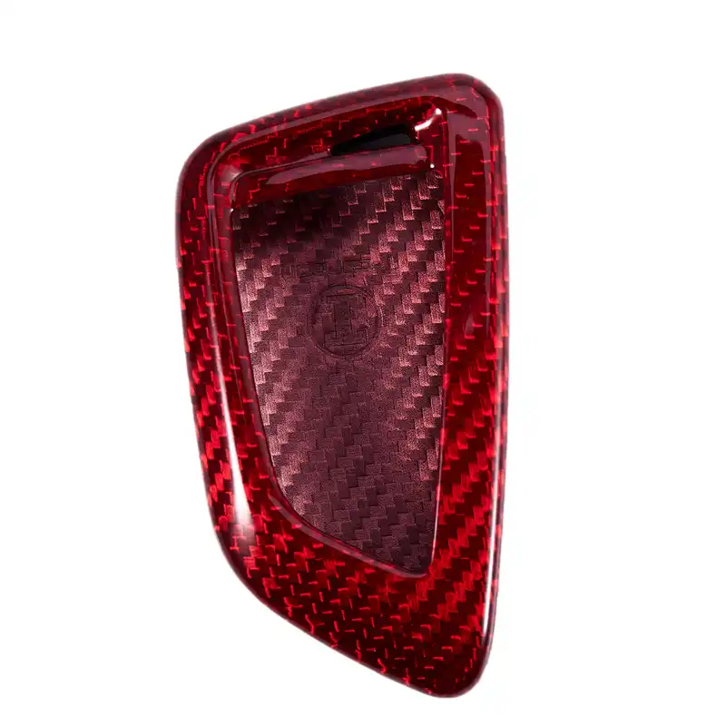 LUXURY RED CARBON FIBER SNAP ON CASE FOR BMW X5 X6 X5M X6M SMART KEY FOB REMOTE