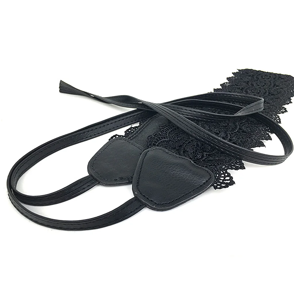 Ladies Lace Waistband Belt Obi Style Faux Leather Stylish Wrap Around Belt Lady Lace Up Waist Belt