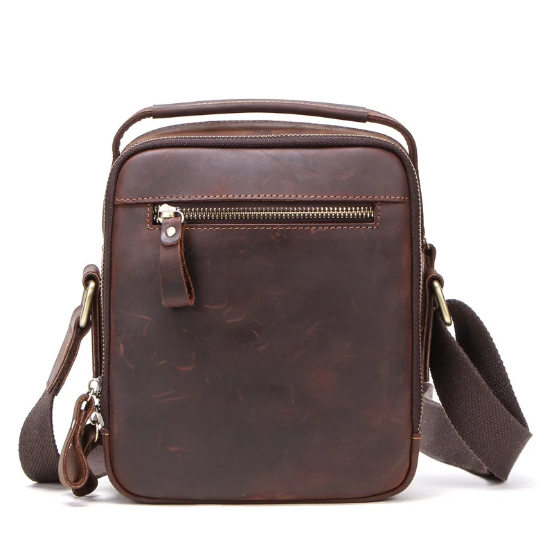 

Модная трендовая кожаная мужская сумка-мессенджер В Стиле Ретро crazy horse мужские сумки в европейском и американском стиле