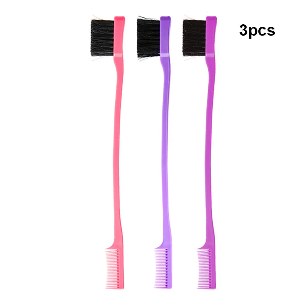 3pcs Double Sided Eyebrow Brush Women Edge Control Adjustment Hairline Comb Smooth Grooming Hair Tool | Красота и здоровье