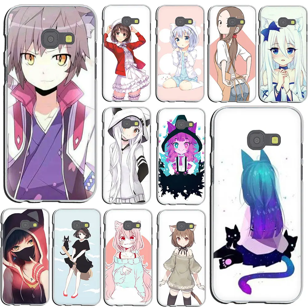 Мультяшный аниме kawaii chica gato для Samsung Galaxy J1 J2 J3 J4 J5 J6 J7 J8 2017 EU US 2018 A2 Core Plus жесткий