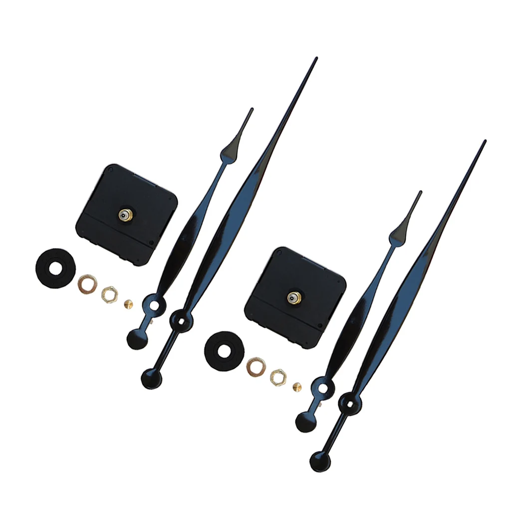 2 Pieces HR1688-28 Silent Mechanism Quartz Wall Clock Movement Repair Kit Long Hand with 28mm Shaft, Jump Second Movement