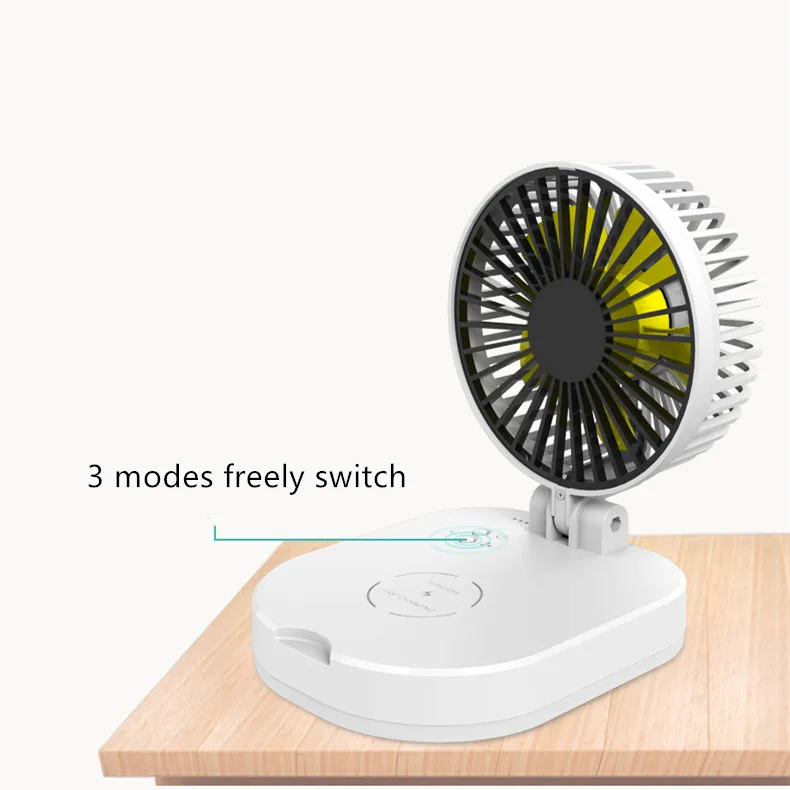Multifunction Power Bank 10000mah For Xiaomi Mi 9 iPhone 8 X Plus With Qi Wireless Charging Fold Portable Mini Fan Desktop
