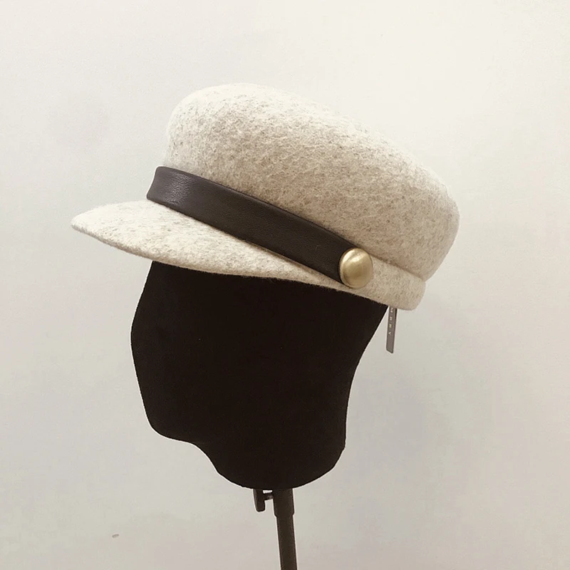 Шерстяная фетровая шляпа теплая шерстяная зимняя шапка козырек/берет/газетная шляпа