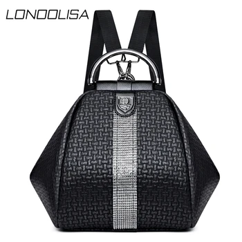 

Women 3 In 1 Backpack High Quality PU Leather Backpacks Ladies Leather Luxury Ladies Hand Bags Fashion Diamond Design Sac A Dos