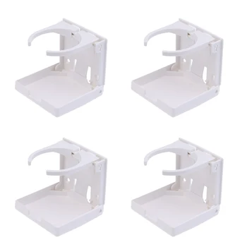 

4 Pieces Adjustable Folding Beverage/Drink Cup Holders Vertical Surface Mount Bracket for Marine Boat Car Truck