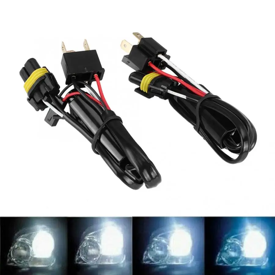 car socket 2pcs 1V1 H4 HID Relay Wiring Harness Xenon Cable Wire for Auto Motor Headlamp Light accessoire voiture