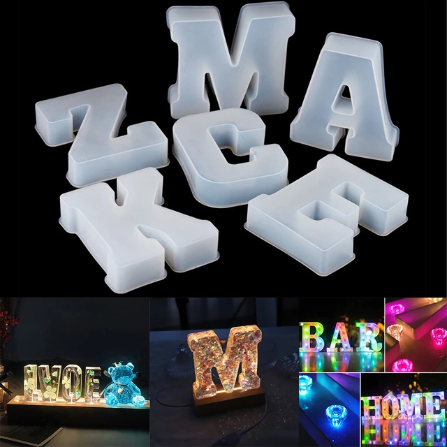 Pixel Alphabet Silicone Mold (26 Cavity) | Large Capital Letters Mold | Big  Uppercase Letter A to Z Mold | Resin Mould Supplies (38mm)