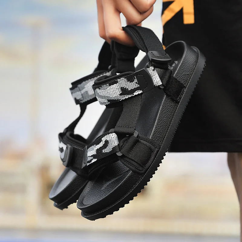 

2019 Fashion Outer Wear Camouflage Dark Green Sandals Youth Trend Breathable Cool Men's Sports Large Size Sandals Men's