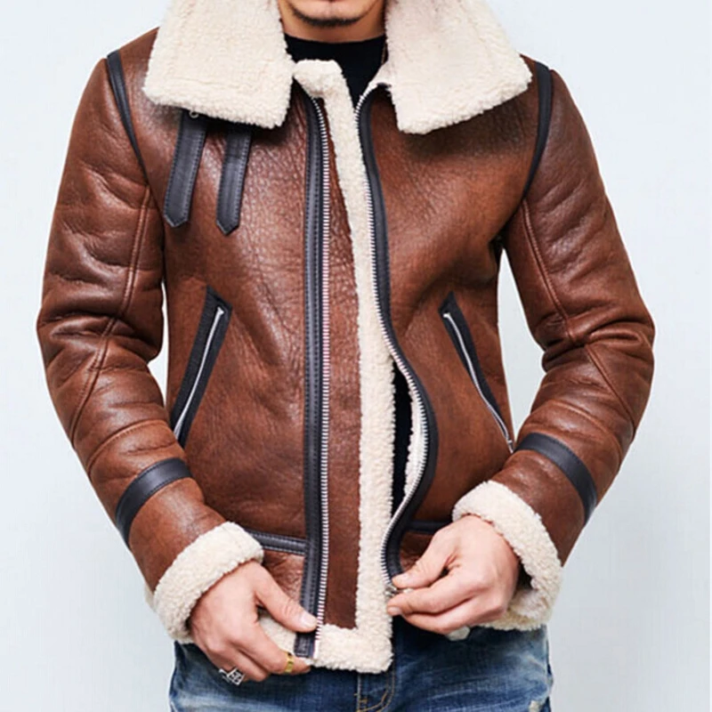 PUI men TIUA, зимнее мужское кожаное пальто с мехом, куртка, тонкая искусственная кожа, мотоциклетная куртка, искусственная кожа, куртка с длинным рукавом, зимняя верхняя одежда, пальто