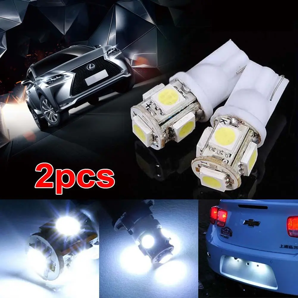 2 шт. Белый T10 5 SMD СВЕТОДИОДНЫЙ Автомобильный светильник на танкетке с обратным