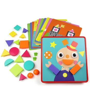 

Children's Puzzle Toy Mushroom Gear Geometry Shape Puzzle Intellectual Development Creative Combination Board Kids Learning