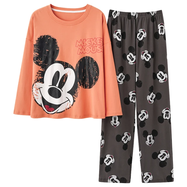 Disney Cartoon Snow White Dwarf Long Pajamas Set Lady Autumn Winter Cotton Long Sleeve Trousers Suit Printing Kawaii Pyjamas Set 3524