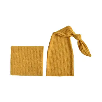 

100set Newborn Photography Prop Infant Multi-colors Sleepy Knit Sleepy Cap+Knit Wrap Set Studio photo shoot Accessories