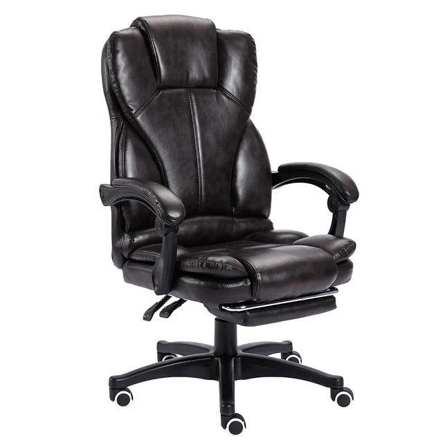 Executive chair, ergonomic, high backrest Ergonomic Chairs Liftable Office Chair Swivel Staff with Comfortable Seat Dark Brown With Footrest
