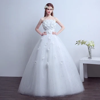 

Wedding Dresses Sleeveless Floor length Bride Dress Women Elegant Long Dress Bridal Dress Vestido De Noiva