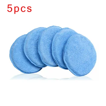 

5pcs/ 10pcs Blue Soft Microfiber Car Waxing Applicator Pad Polishing Microfibre Sponge For Apply Remove Wax Auto 5 Inch