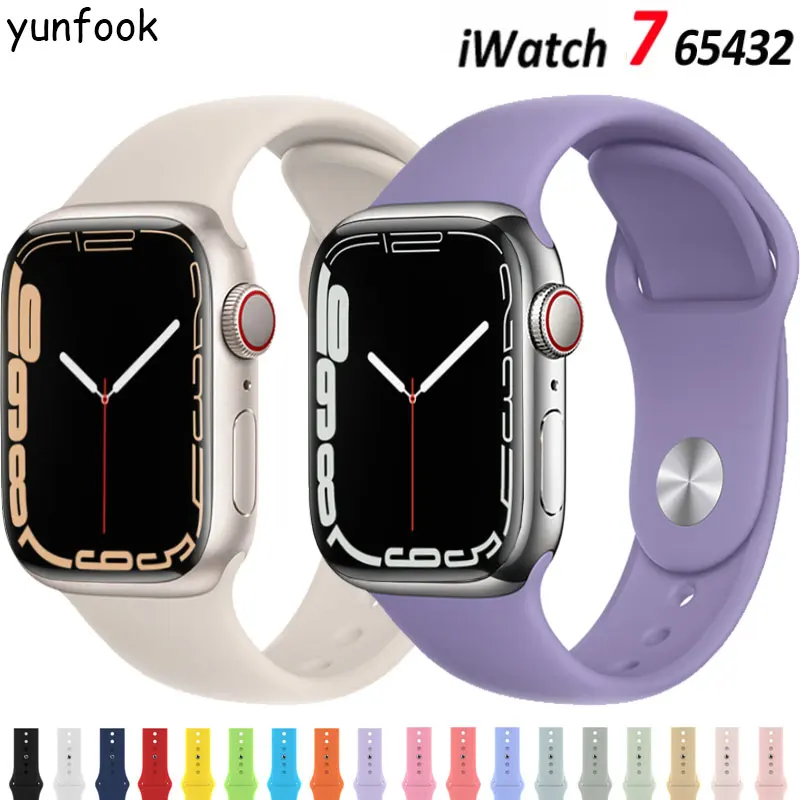Ремешок силиконовый для Apple Watch браслет Iwatch Series 6 Se 5 4 3 44 мм 40 38 42 | Наручные часы