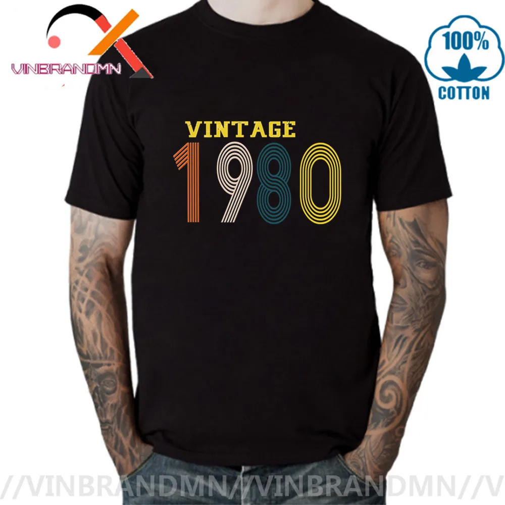 Новая мода 1980 Винтаж год футболка Born подарок на день рождения топ РУБАШКА УНИСЕКС
