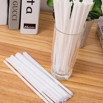 

100pcs Disposable Drinking Straws Home Bar Party Cocktail Drink Straw White Disposable Straw High Quality
