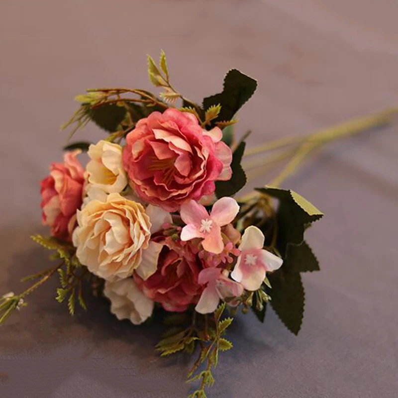 Поддельные цветочные искусственные пионы Цветы Свадебный букет украшение для дома