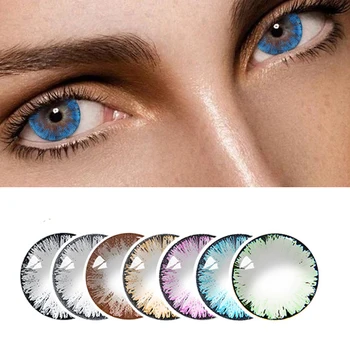 

2pcs/pair Milk Shake Series Contact lenses for eyes Yearly Use Cosmetic colored contacts lenses color contact lens case