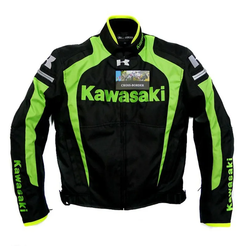 Новые мужские демисезонные профессиональные внедорожные Куртки Команда зеленая мотоциклетная куртка для kawasaki внедорожные Гонки куртка - Color: Green