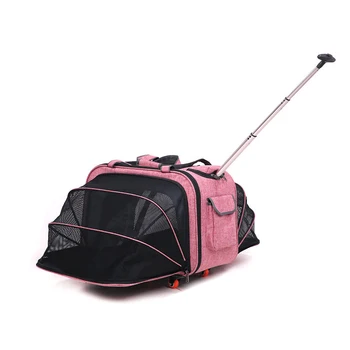 

Pet Strollers Lever Expansion Box for 10kg Cat Dog Go Out Carrying Pull Pole Bag Hand-held Travel Trolley Protable Pets