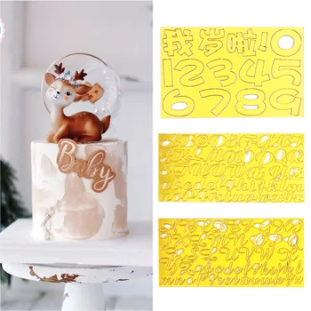 

Acrylic Letter Alphabet Mold Press Cookie Cutter DIY Cake Stamp Fondant Mold Biscuit Cookie Stamp Baking Cake Decorating Tools