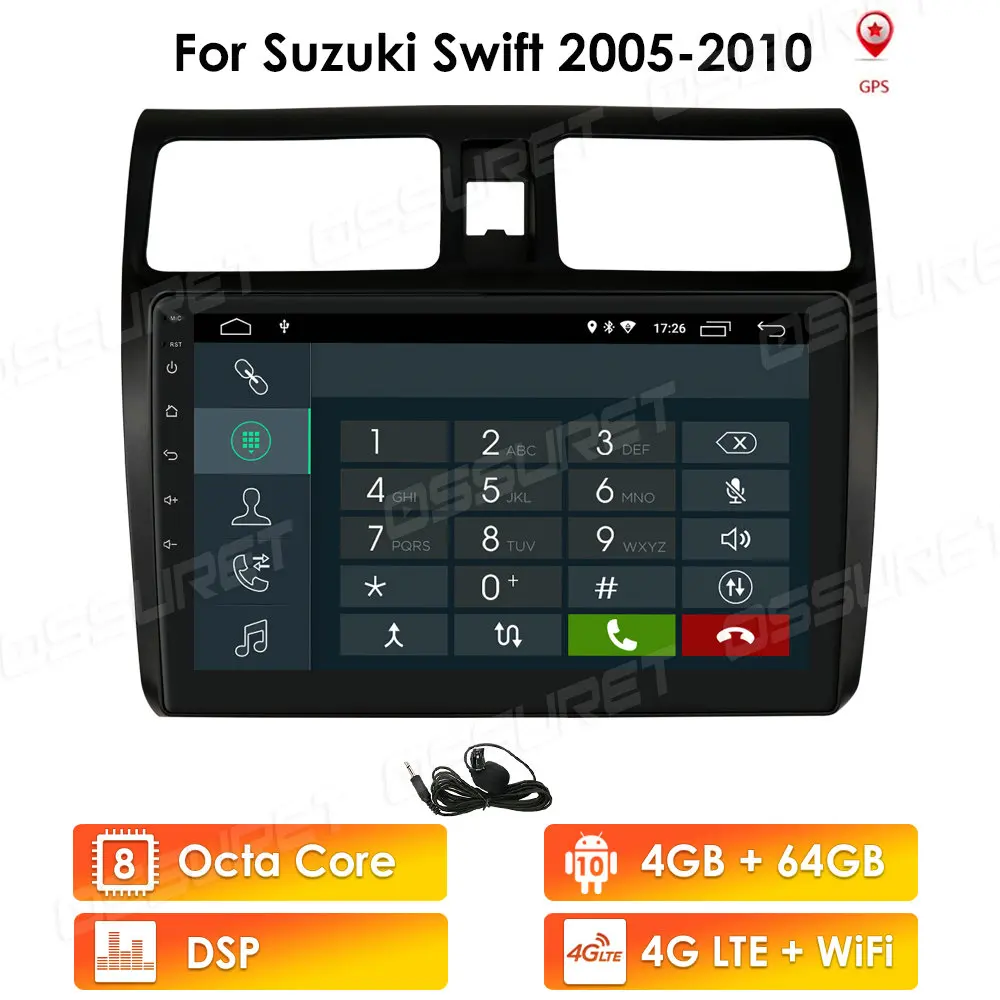Мультимедийный плеер Hizpo стерео GPS-навигация для 2005 2006 2007 2008 2009 2010 Suzuki Swift 10 1 &quotAndroid