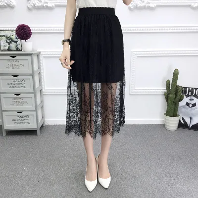 2022 Summer New Women's Fashion Long High Low Irregularl Custom Skirts Irregular Mesh Slim Skirt incerun 2023 american style men s solid sets fashion deep v collarless suits wide leg stitch thin mesh long pants two piece sets