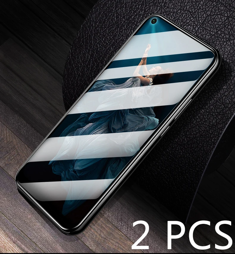 Black X2 2 шт для huawei Nova 5T защитная пленка из закаленного стекла для huawei Nova 5T 9D пленка на весь экран - Цвет: Black X2