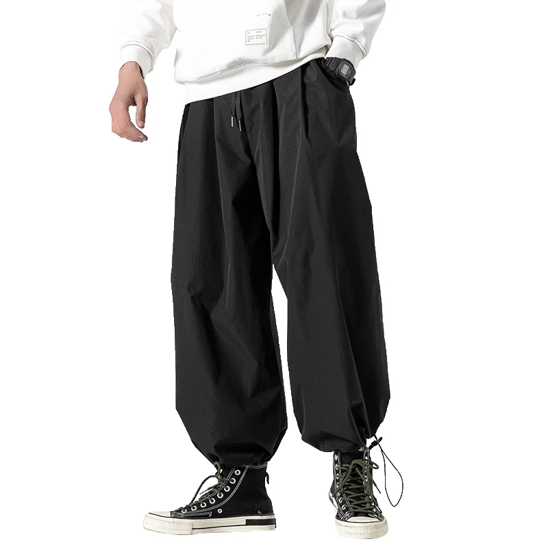 New Design Drawstring Harem Pants Men Baggy Jogging Pants Japanese Style Male Crotch Wide Leg Pants Casual Loose Trousers New Design Drawstring Harem Pants Men Baggy Jogging Pants Japanese Style Male Crotch Wide Leg Pants Casual Loose Trousers