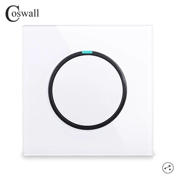 

Coswall Crystal Glass Panel Random Click Push On / Off Passage Pass Through Stair Wall Light Switch Switched Blue Backlight