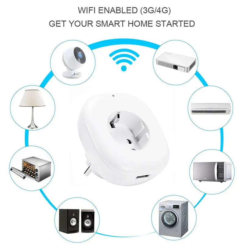 Wifi умная розетка EU power Plug Беспроводная мобильное приложение Дистанционное управление USB Выход работает с Alexa Google Home Smart life tuya 10A