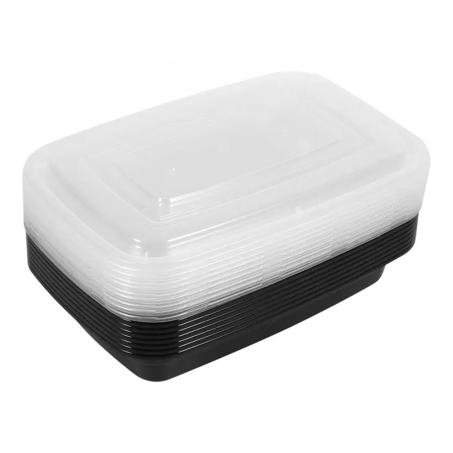 Рисоварка 10 шт один раз хранения еды Ланч-бокс, BPA-Free Microwavable штабелируемые контейнеры еды хранение еды