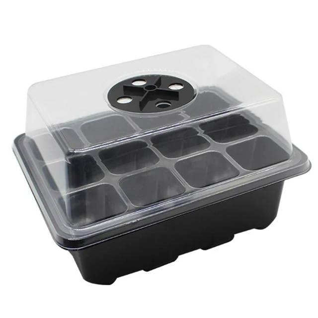 Óvoda Tálca 6/12 Lyukakkal Mag Doboz Műanyag Négyzetméter Zamatos Növényi Edény Mini Üvegházhatású Virág Vetési Pot 1L - Image 6