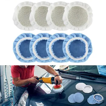 

8pcs 150mm 6 inch Car Auto Polisher Bonnets Polishing Pad Buffer Waxing Microfiber Wool Sleeve Fleece Cleaning Tool