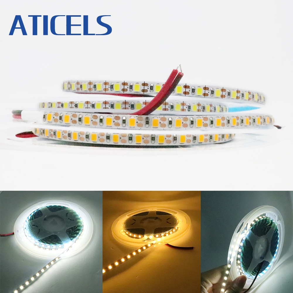 5V 2835 LED Strip 120leds/m 5mm Ultra thin Flexible LED Strip Light Tape 1led/cut IP20  Non waterproof White/Warm white