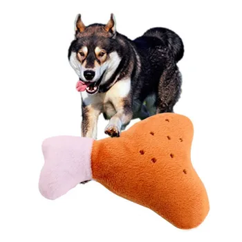 

Pet Plush Gnaws And Sounds Simulation Chicken Leg Plush Training Squeaking Pet Toy Cute Plush Molar Toy HOT