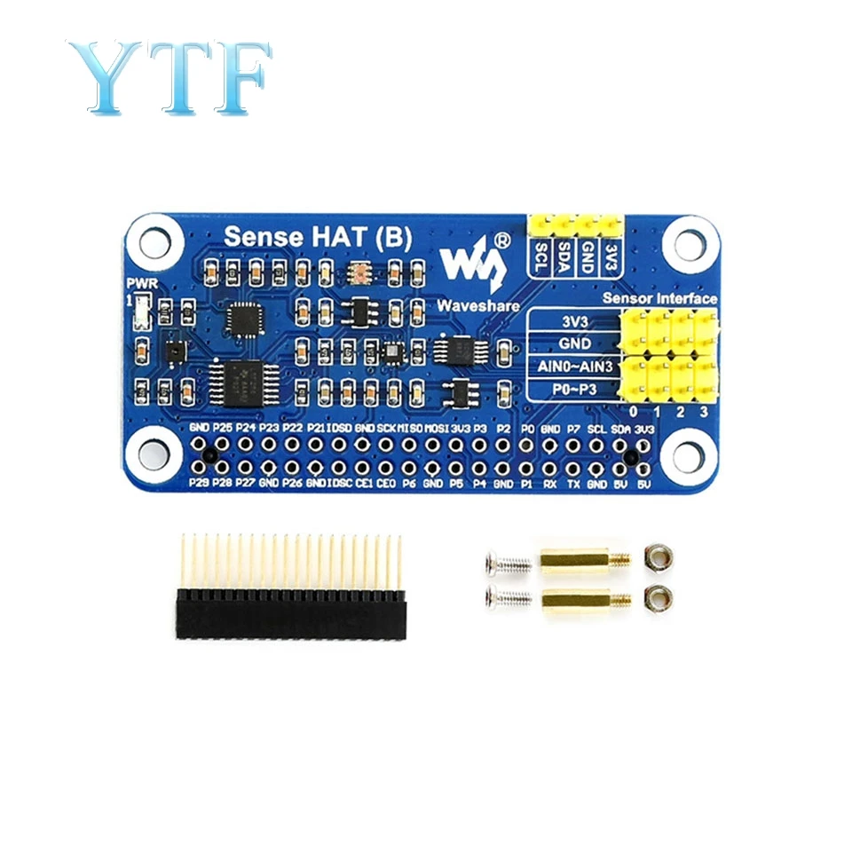Плата расширения датчика Raspberry Pi 4B бортовой гироскоп/акселерометр/датчик температуры и влажности и другие модули